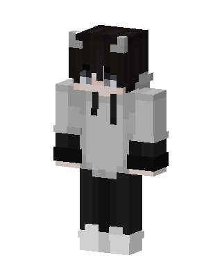 Wolf Hoodie Boy skin, 3D preview