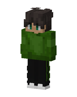Green Hoodie Boy skin, 3D preview