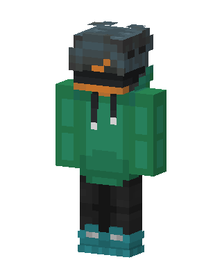 Green Hoodie Guy skin, 3D preview