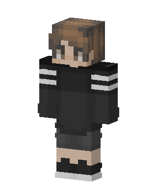 Striped Hoodie Boy skin, 3D preview