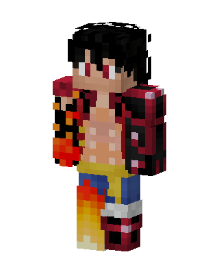Red Anime Boy skin, 3D preview