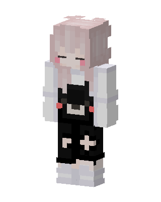 Pink Overalls Girl skin, 3D preview