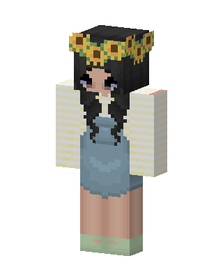 Sunflower Girl skin, 3D preview