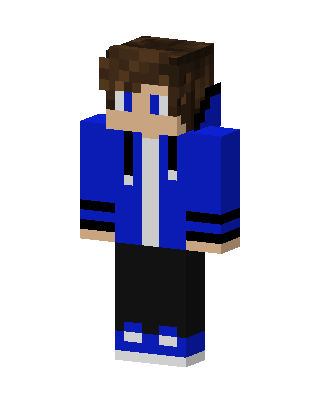 Blue Hoodie Boy skin, 3D preview