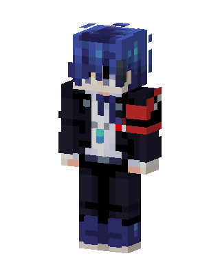 Blue Student Boy skin, 3D preview