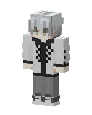 Silver Hoodie Boy skin, 3D preview