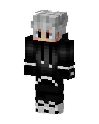 Silver Hoodie Boy skin, 3D preview