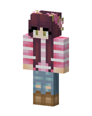 Flower Crown Girl skin, 3D preview