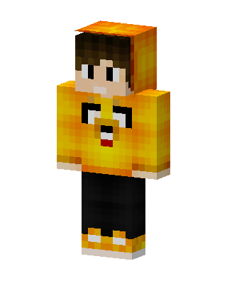 Orange Hoodie Boy skin, 3D preview