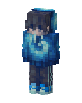 Blue Flame Hoodie skin, 3D preview