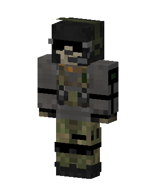 Green Fighter Boy skin, 3D preview