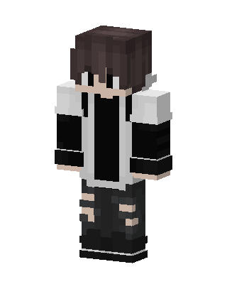 Monochrome Hoodie Boy skin, 3D preview