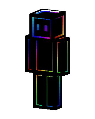 Neon Rainbow Outline skin, 3D preview