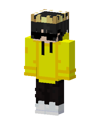 Yellow Hoodie King skin, 3D preview