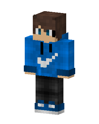 Blue Hoodie Boy skin, 3D preview