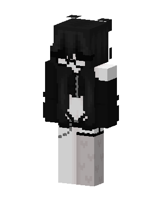 Black Emo Girl Minecraft goth skin