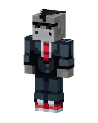 Gray Suit Guy skin, 3D preview