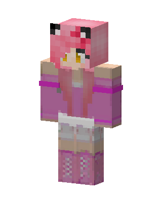 Pink Cat Girl skin, 3D preview