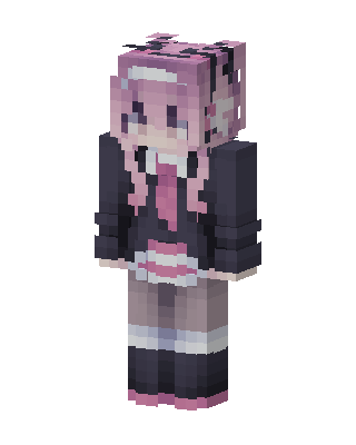 Pink Student Girl skin, 3D preview