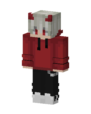 Red Horn Hoodie skin, 3D preview
