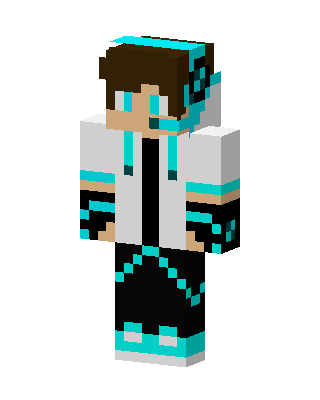 Cyan Tech Hoodie skin, 3D preview