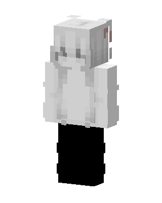 White Hoodie Girl skin, 3D preview