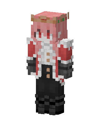 Red Crowned Holiday Girl skin, 3D preview