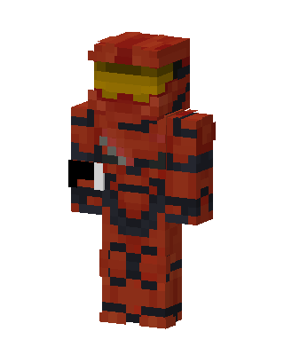Red Spartan skin, 3D preview