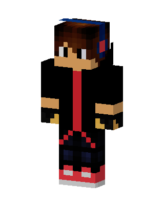 Red Hoodie Gamer skin, 3D preview