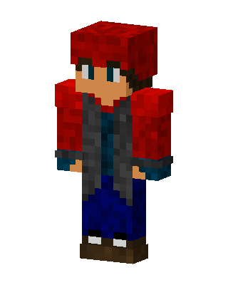 Red Beanie Hoodie skin, 3D preview