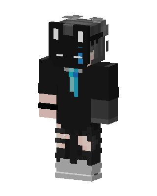 Shadow Cat Hoodie skin, 3D preview