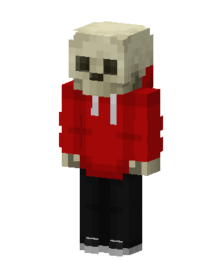 Skull Hoodie skin, 3D preview