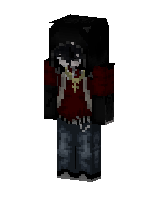 Gothic Hoodie Boy skin, 3D preview