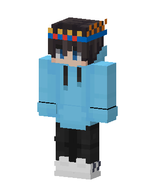 Blue Hoodie Boy skin, 3D preview