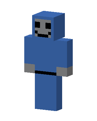 Blue Hooded Smiley skin, 3D preview