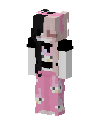 Pink Split Hair Minecraft skin