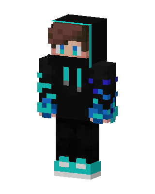 Black Hoodie Boy skin, 3D preview