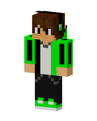 Green Headphones Gamer skin, 3D preview