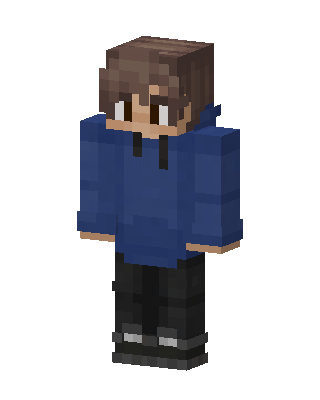 Blue Hoodie Boy skin, 3D preview