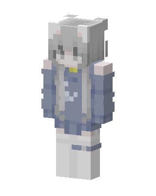 Gray Hoodie Girl Minecraft skin