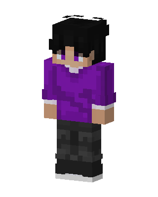 Purple Hoodie Boy skin, 3D preview