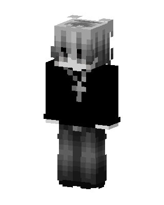 Black Goth Boy skin, 3D preview