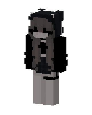 Monochrome Cat Girl skin, 3D preview