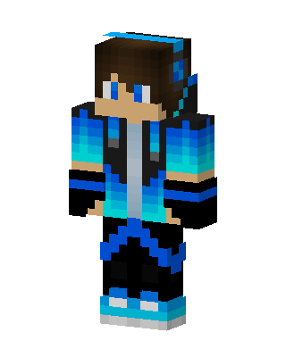 Blue Gradient Hoodie skin, 3D preview