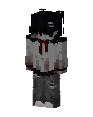 Gray Anime Boy skin, 3D preview