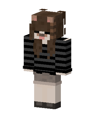 Striped Bear Girl skin, 3D preview