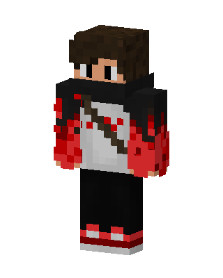 Crimson Hoodie Boy skin, 3D preview
