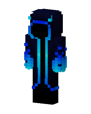 Blue Flame Hoodie skin, 3D preview