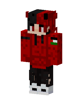 Red Hoodie Boy skin, 3D preview