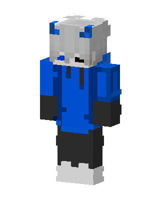 Blue Hoodie Wolf skin, 3D preview